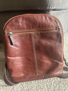 Brown Leather Everyday Backpack Crossbody